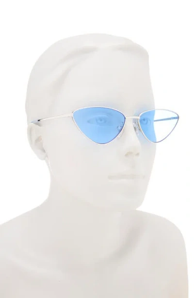 Diff Tabitha 60mm Cat Eye Sunglasses In Silver/ Blue Tint