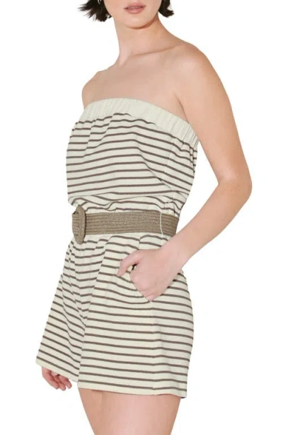 Freemarket Stripe Strapless Romper In Multi