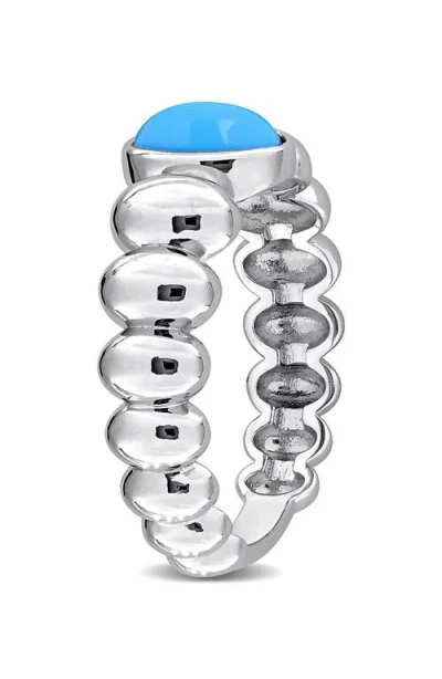 Delmar Created Turquoise Sterling Silver Band Ring In Turquoise