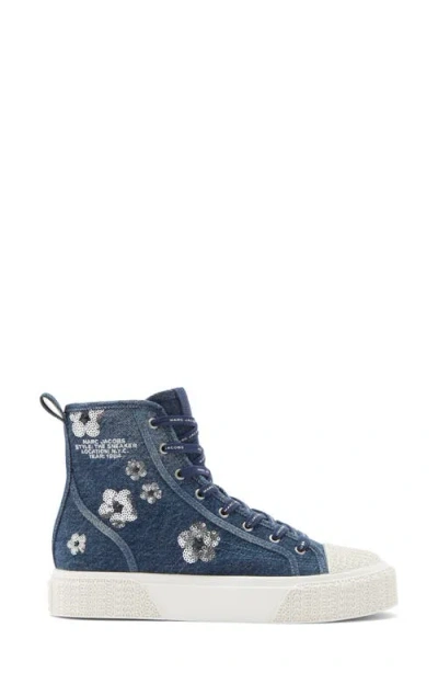 Marc Jacobs The High Top Platform Sneaker In Blue