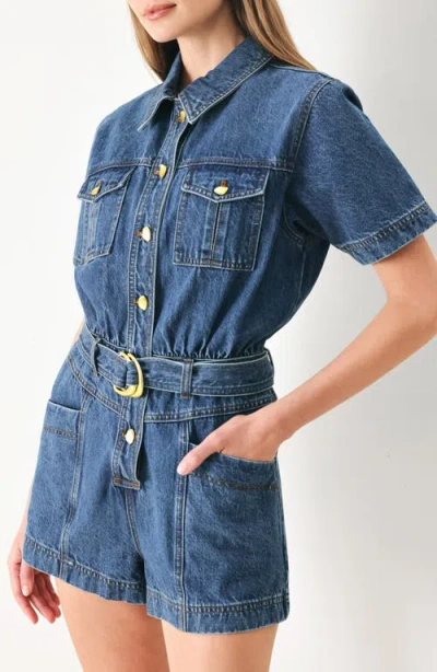 Freemarket Denim Romper In Blue