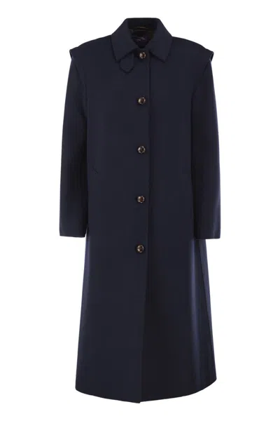 Weekend Max Mara Collared Long-sleeved Coat In Blue