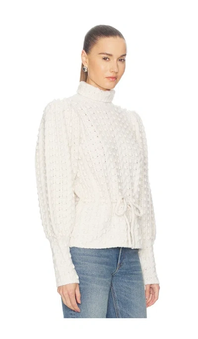 Zimmermann Valiant Embroidered Tie-detailed Wool Sweater In Neutral