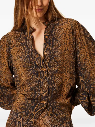 Twinset Crêpe De Chine Python-print Shirt In Multi
