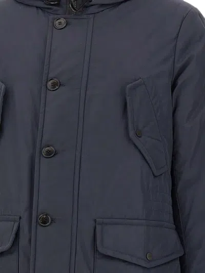 Peuterey Long-sleeved Down Jacket In Blue