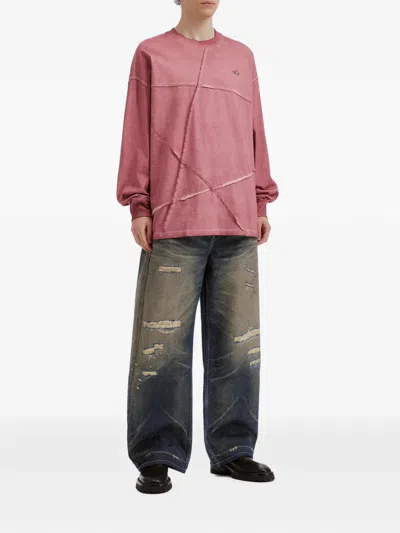 Five Cm Raw-edge Long-sleeve T-shirt In Multi