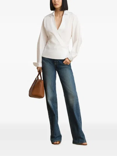 Ralph Lauren Devra Wrap-style Blouse In Neutral