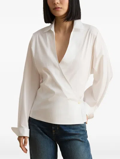Ralph Lauren Devra Wrap-style Blouse In Neutral