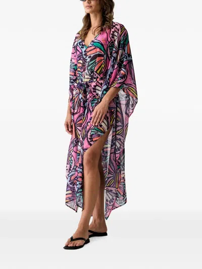 Kurt Geiger Butterfly-print Kaftan In Multi