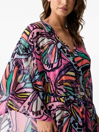 Kurt Geiger Butterfly-print Kaftan In Multi