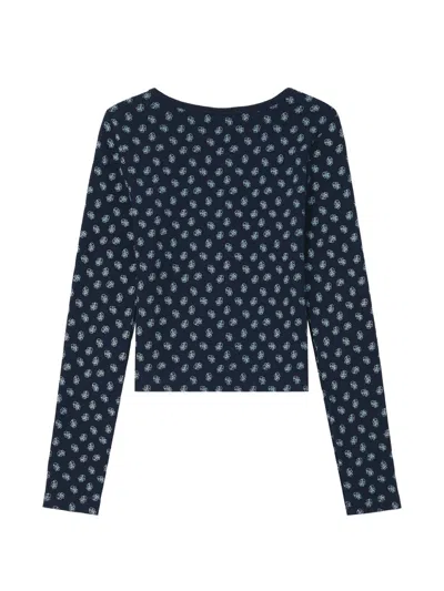 Chocoolate All-over-print Long-sleeve T-shirt In Blue