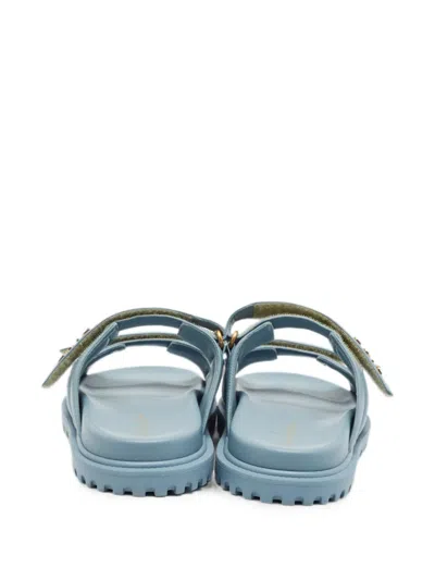 Pre-owned Dior Act Touch-strap Sandals In Blue