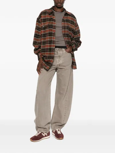 Agolde Luna Belt-loop Jeans In Brown