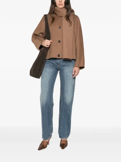 S Max Mara Kate Button-fastening Jacket In Brown