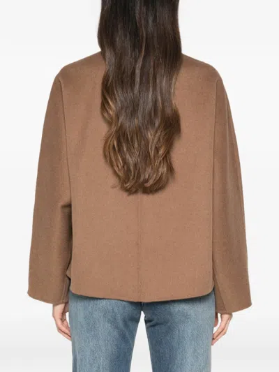 S Max Mara Kate Button-fastening Jacket In Brown