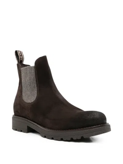 Nero Giardini Elasticated-side Chelsea Boots In Brown
