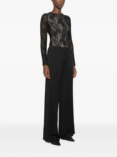 Zimmermann Lace-panelled Long-sleeve Bodysuit In Black