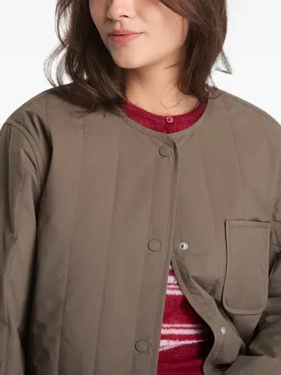 Samsoe & Samsoe Salexi Quilted Windstopper Jacket In Brown