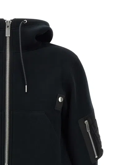 Sacai Sponge Double-layer Bomber Jacket In Black