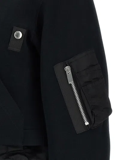Sacai Sponge Double-layer Bomber Jacket In Black