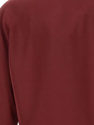 Max Mara Hammered-button Silk Blouse In Red