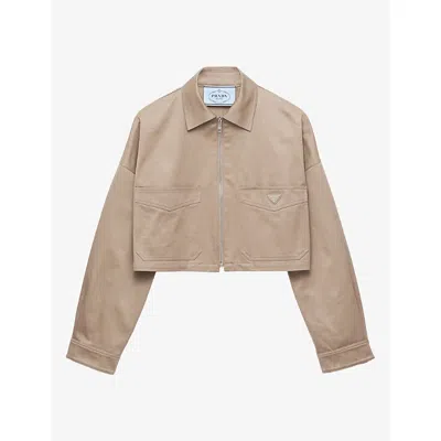 Prada Chino Blouson Jacket In Brown