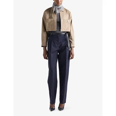 Prada Chino Blouson Jacket In Brown