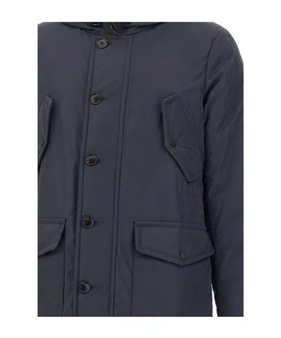 Peuterey Long-sleeved Down Jacket In Blue