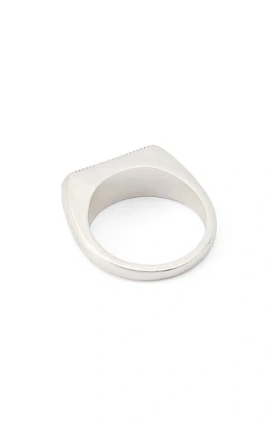 Allsaints Smooth Rectangular Signet Ring In Metallic
