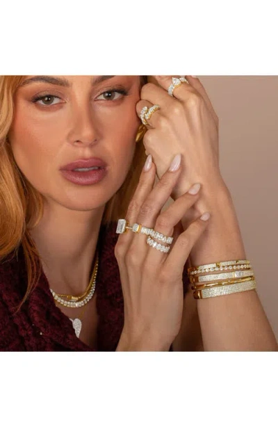 Shymi Pave Studded 3-row Bangle In Gold
