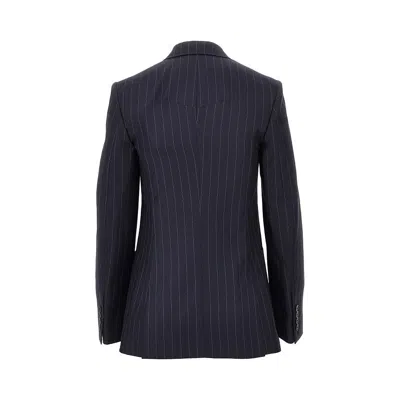 Givenchy Pin-striped Wool Double-breasted Jacket In Blue