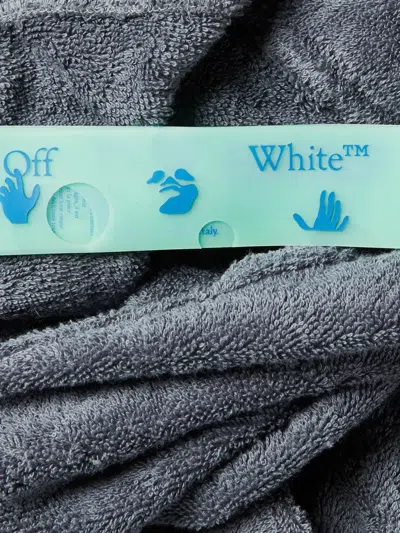 Pre-owned Off-white Logo刺绣浴袍 In 灰色
