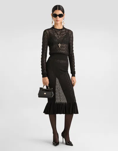 Dolce & Gabbana Pull-over En Dentelle In Black