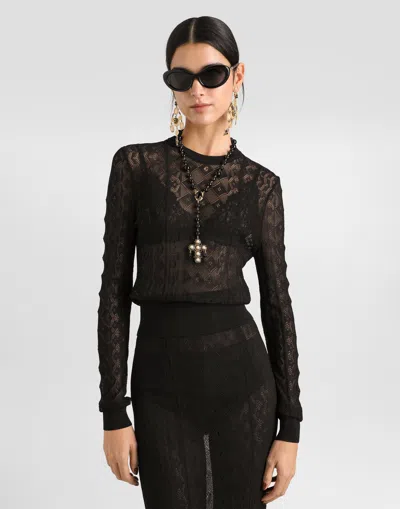 Dolce & Gabbana Pull-over En Dentelle In Black