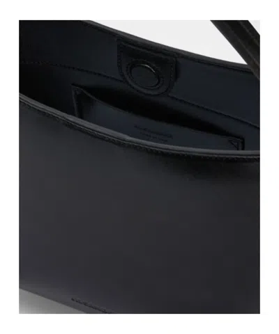 Jil Sander Kante Angular Leather Shoulder Bag In Black