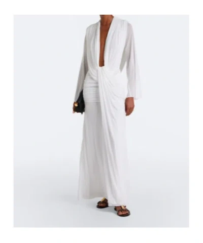 Christopher Esber Ripple Draped Jersey Gown In White