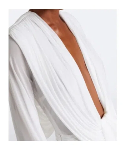Christopher Esber Ripple Draped Jersey Gown In White