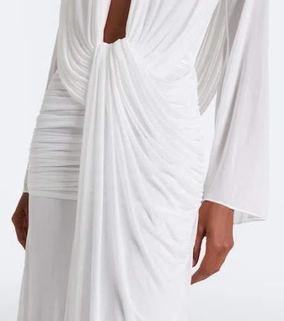 Christopher Esber Ripple Draped Jersey Gown In White