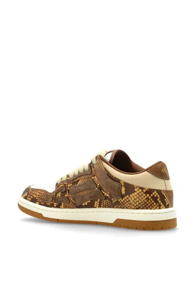 Amiri Python-printed Leather Low-top Sneakers In Brown