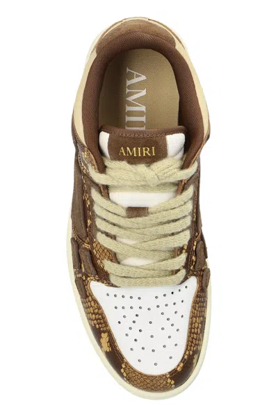 Amiri Python-printed Leather Low-top Sneakers In Brown