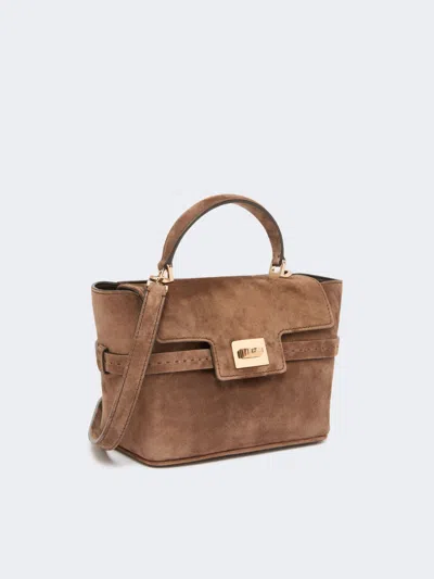 Max Mara Flap Shoulder Bag In Brown