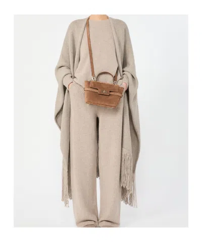 Max Mara Flap Shoulder Bag In Brown