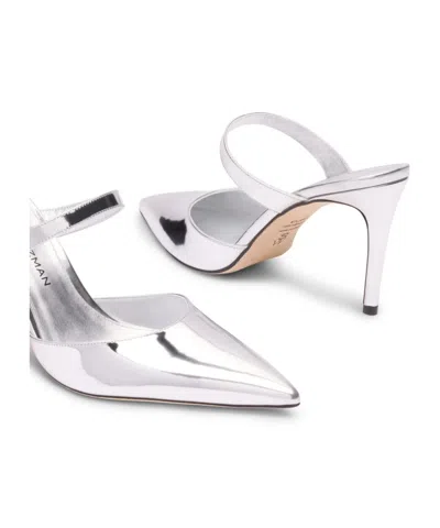 Stuart Weitzman Stuart Power Mule 85 In Silver