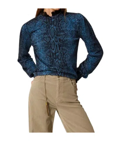 Twinset Python-print Wool Pullover In Blue