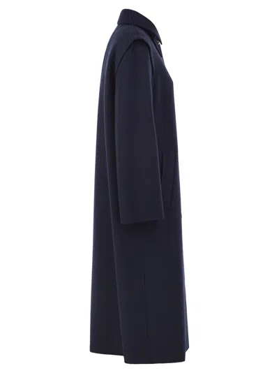 Weekend Max Mara Collared Long-sleeved Coat In Blue