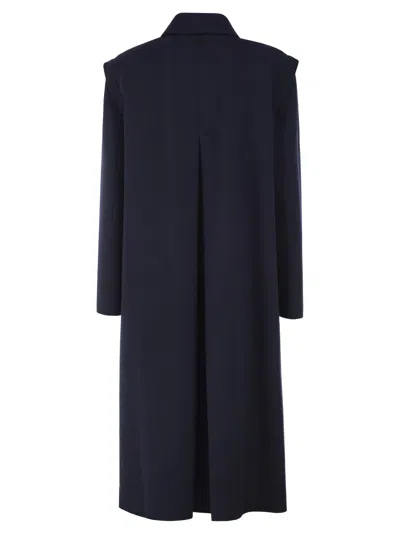 Weekend Max Mara Collared Long-sleeved Coat In Blue
