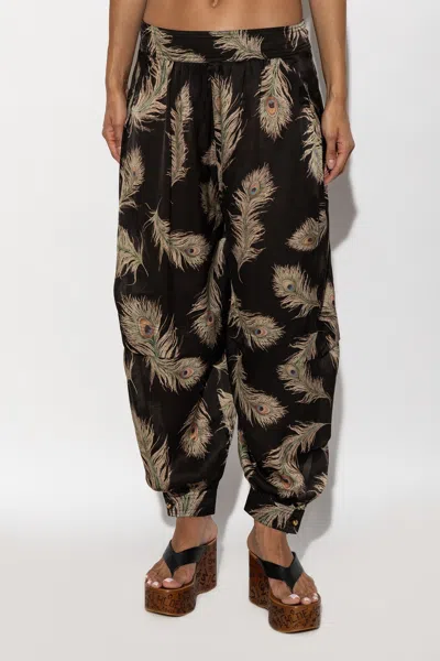 Zimmermann Valiant Harem Floral-print Silk Pants In Black
