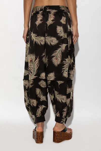 Zimmermann Valiant Harem Floral-print Silk Pants In Black