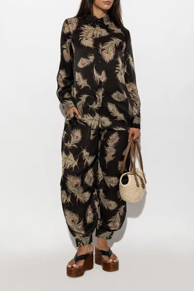 Zimmermann Valiant Harem Floral-print Silk Pants In Black