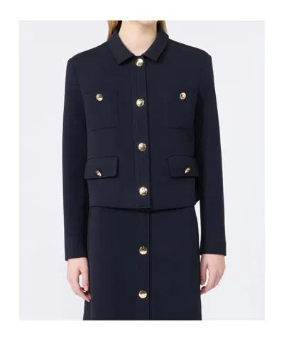 Max Mara Smmsabato Button-up Jacket In Blue
